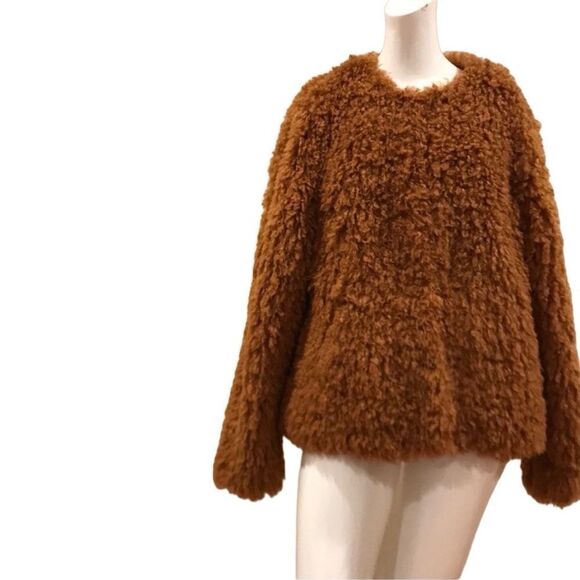 APT.9 Faux Fur Tan Jacket Sz.M NWT - Picture 1 of 6